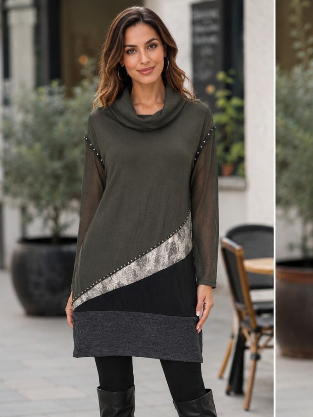Anthropologie Studded Embellished Print Long Sleeve Vintage Turtle Dress S